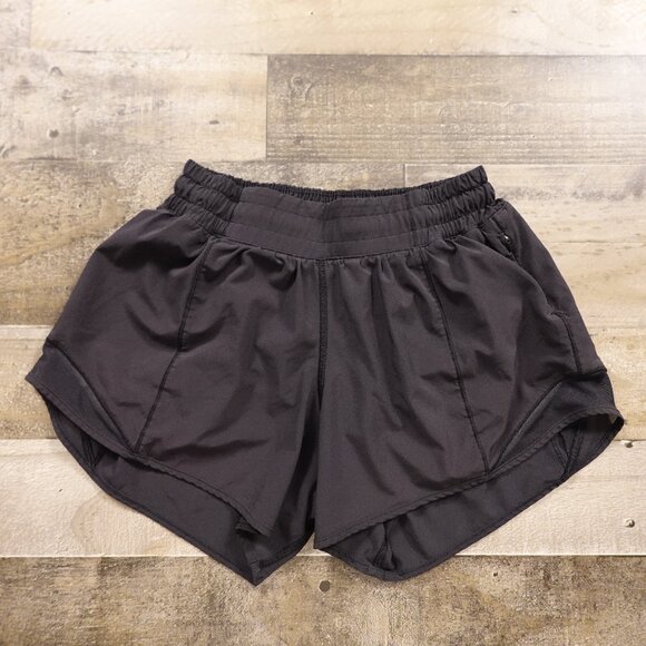 Lululemon Hotty Hot Short 4” Women’s Size 4 Black Lined Active Running Shorts - Picture 1 of 10